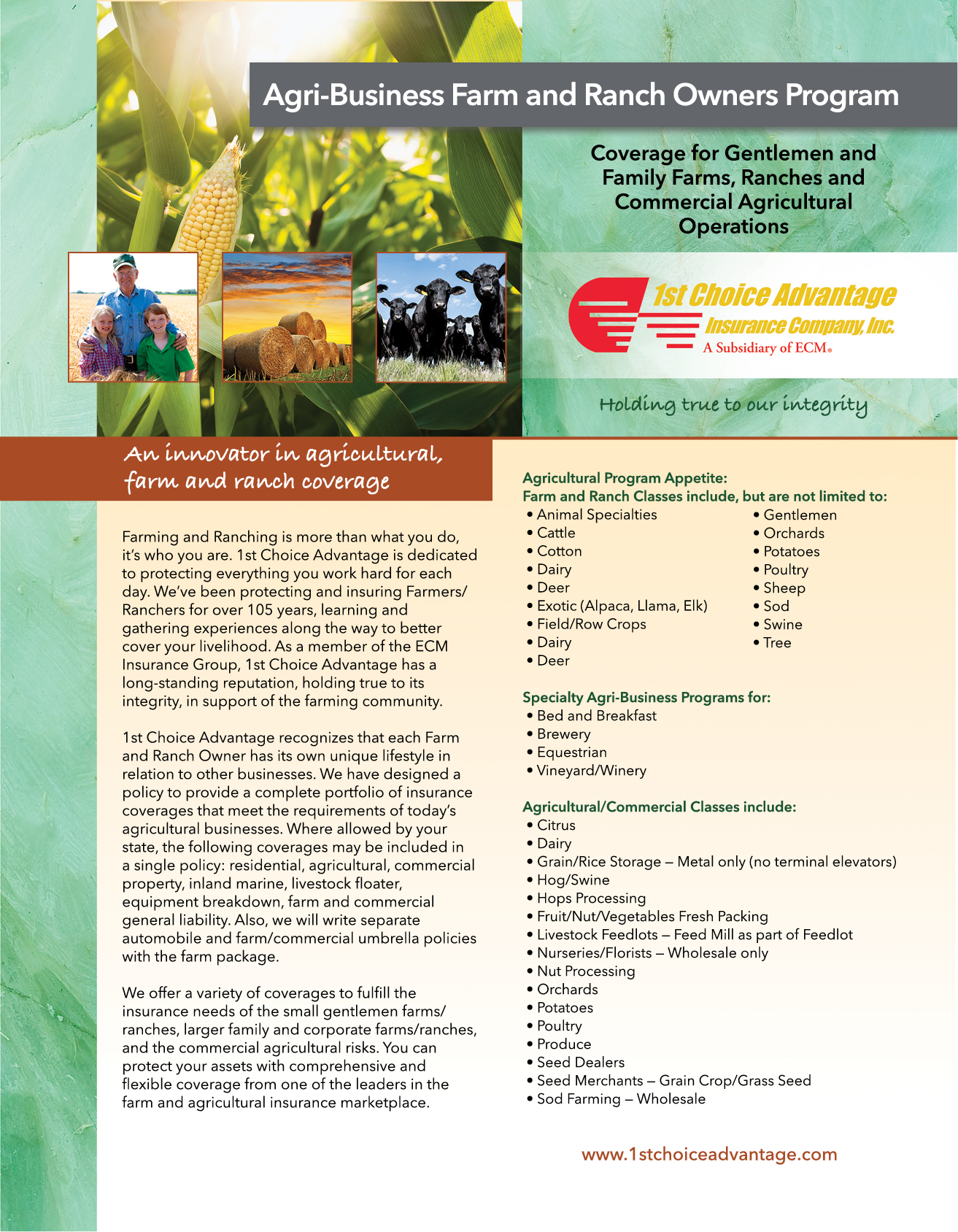 Agri-Business Farm and Ranch brochure