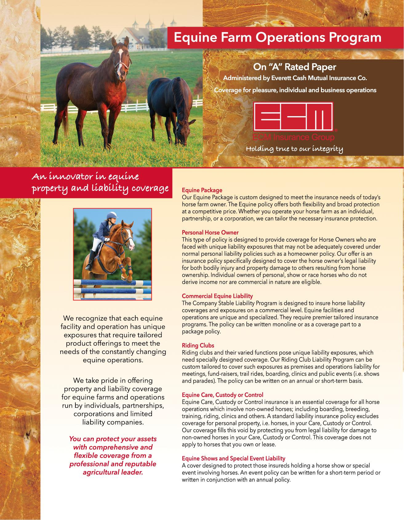 Equine Farm Operations brochure