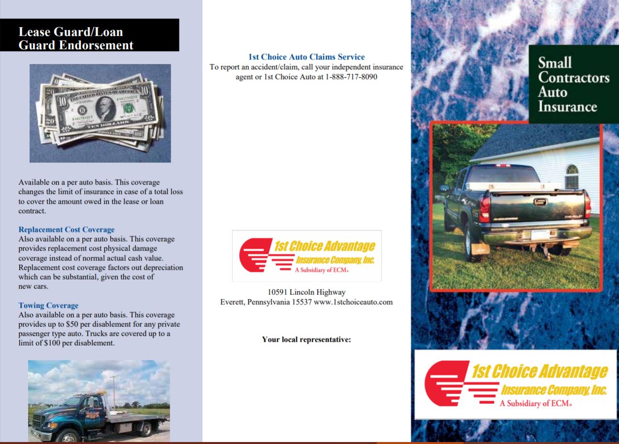 Small Contractors Auto brochure